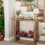 LIFECHOVY Farmhouse Wood Entryway Table Narrow Console Tables with Storage Behind The Couch Sofa, Entrance Side Table for Hallway, Living Room, Foyer, Rustic Brown