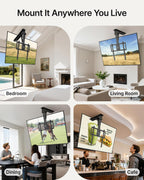monTEK Motorized Ceiling TV Mount for 32-75 Inch TVs, Holds up to 121 lb | Lower VESA fit helps avoid ceiling contact; electric flip-down, remote/app/voice, max VESA 600x400 mm, flat/pitched ceilings