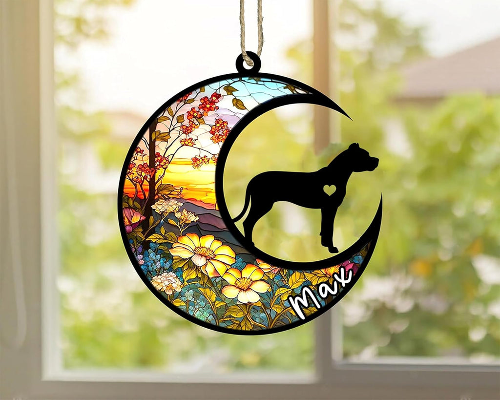 Personalized Dog Memorial, Custom Name Dogo Argentino Dog Christmas Ornament with Name, Custom Breeds, Pet Loss Light Catcher, Gifts for Lovers Loss of Pet Sympathy on Mothers Day Christmas