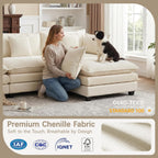 Oversized Loveseat Sofa, 70" Sectional Cloud Couch, 2 Seat Modern Comfy Sofa Chenille Deep Seat Couches with 2 Pillows, for Small Apartment, Living Room (Beige 70" Loveseat)