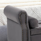 67" End of Bed Storage Bench King Size, Storage Bench for Bedroom, Velvet Bed Bench with Storage Upholstered Tufted Storage Ottoman Bench with Arms for Bedroom, Living Room, Entryway, Dark Grey