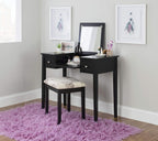 Linon Vanity Set, Black
