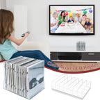 Philbinden 2 Pcs Clear Acrylic CD Holder, DVD/CD Display Rack & CD Storage Box & Vinyl Record Storage Stand Holds up to 14 Standard CD Cases for Media Shelf Storage and Organization