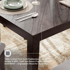 Signature Design by Ashley Langwest 6-Piece Dining Table Set with Bench | Seats up to 6, 60.38 in W dining table, Reverse diamond patterned veneer, Tapered legs, Light beige polyester fabric