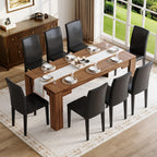 71" Wood Dining Table for 6-8, Large Rectangular Wood Grain Kitchen Dining Table with Thick Stable Legs for Dining Room and Family Dining