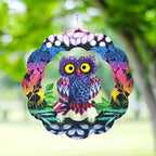 Wind Spinner Yard Art Garden Decor 3D Stainless Steel Metal Sculptures Owl Kinetic Hanging Whirligig Decorations Backyard Outside Indoor Outdoor Patio and Lawn Ornaments Clearance Sun Catcher Windmill