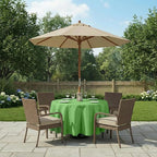Outdoor Tablecloth Wrinkle-Free Stain Resistant Waterproof Polyester Fabric Table Cover with Zipper Umbrella Hole for Picnic/Party/Dinner/Patio Garden(70inch Round,Zippered,Olive Green)