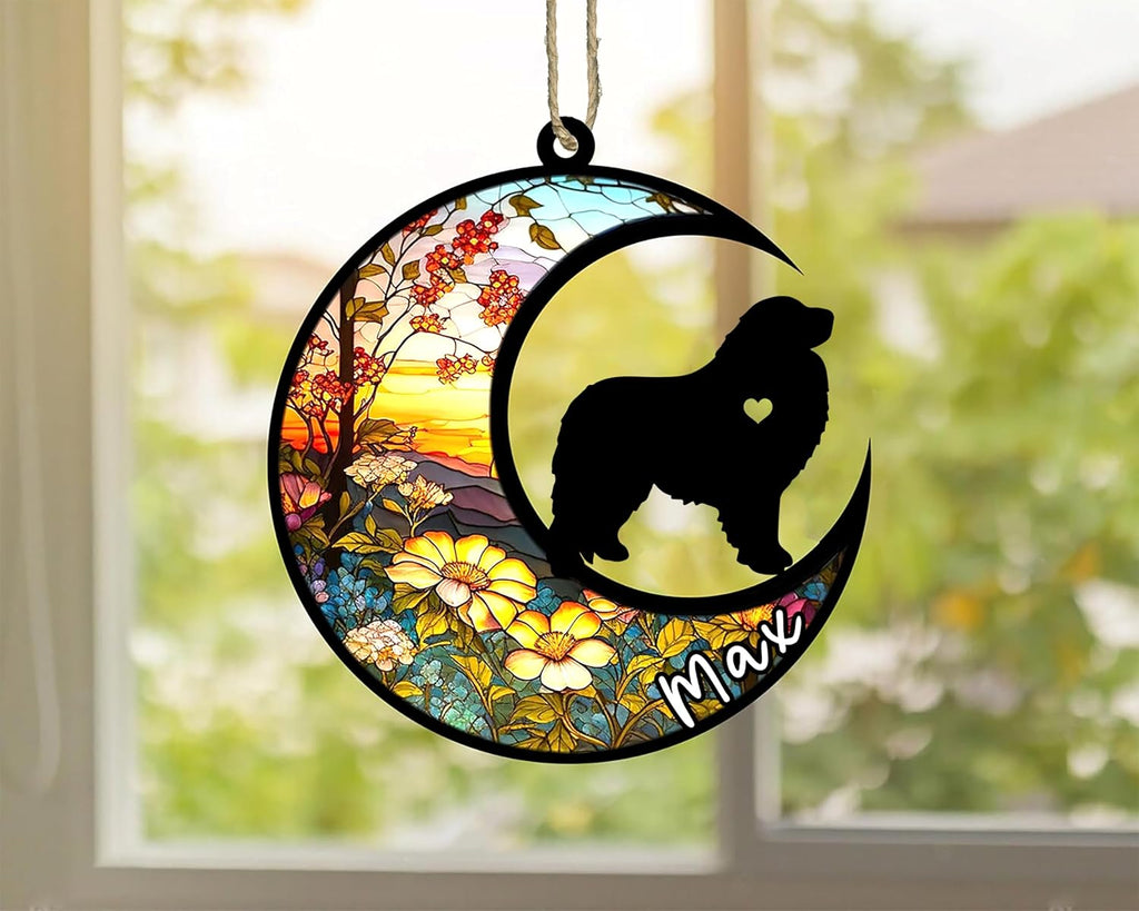 Personalized Dog Memorial, Custom Name Great Pyrenees Dog Christmas Ornament with Name, Custom Breeds, Pet Loss Light Catcher, Gifts for Lovers Loss of Pet Sympathy on Mothers Day Christmas