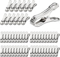 JULMELON 25 PCS Greenhouse Clips, 2.2 Inch Stainless Steel Garden Clips, Heavy Duty Row Cover Clips with Large Open Strong Grip for Fixing Netting Cover Film,Shade Cloth Film Plant Netting