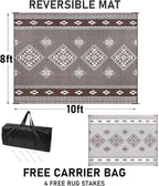 HiiARug Outdoor Rug for Patios Clearance 8'x10' Outdoor Plastic Straw Rug Waterproof Patio Camping Rug Reversible RV Mat Outdoor Area Rugs for Outside RV, Patio, Backyard, Deck, Camping