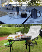 Titanker Small Camping Table Foldable 2ft, Folding Picnic Table with Side Racks & Net, Folding Camp Table Portable Beach Table, Car Camping Essentials, Sturdy Light Aluminum, Gift for Father Husband