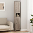 Homleke Tall Bathroom Storage Cabinet with 2 Doors, 67"H Narrow Storage Cabinet with Adjustable Shelves& Anti-Tip Design, Reversible Door Installation, Easy Assembly, 11.8 x 11.8 x 66.9 Inches, Greige