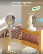 Smallish FanShelfie Adjustable Fan Holder for Dorm Room - White | Bunk & Lofted Bed, College Essentials Boys & Girls, Patented Height & Distance Design, Compatible with Popular Dorm Fans