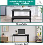 Naomi Home Space Saving 3 Piece Dining Table Set for Apartments & Small Spaces, Benches Tuck Under, Durable MDF & Steel Frame, Waterproof & Heat Resistant Kitchen Nook Set