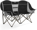 SUNNYFEEL Double Camping Chair Portable Folding Loveseat for 2 Adults Heavy Duty Oversized Camping Couch 600 lbs with Cup Holders & Storage for Outdoor Camping, Beach, Lawn, Patio RV & Indoor Use