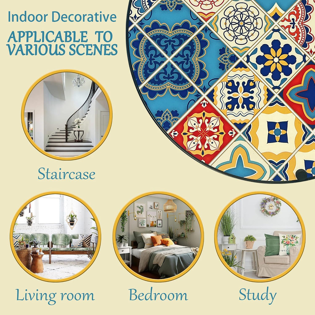 Mosaic Round Sode Tea Table, Outside Unique Furniture, Small End Outdoor Side Valentine's Day Dining Room Table, Indoor Balcony Outdoor Furniture, Balcony Patio Valentine's Day Decor