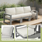 9-Piece Patio Furniture Set,HDPE Outdoor Furniture with Coffee Table,Outdoor Couch Sets with Cushions,Patio Sectional Sofas for Porch,Backyard,Deck,Grey