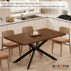 Extendable Dining Room Table for 4 6 8, 55"-70.9" Long Rectangle Kitchen Table,Wood Expandable Dining Table with Butterfly Leaf Self-Storing, Space Saving, For Kitchen Dining Living Room,Modern,Walnut | Simply Flip Leaf Expandable Rectangle Dining