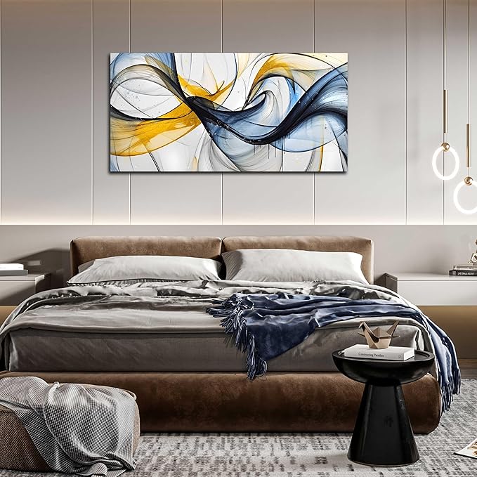 Modern Wall Art for Living Room - Abstract Wall Art for Bedroom Decor Ready to Hang Size 24" x 48"