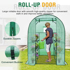 EAGLE PEAK 3-Tier Walk in Portable Greenhouse with 8 Wire Shelves, Indoor and Outdoor Garden House with Roll Up Zipper Door and Windows, Easy Set Up, 56.3"x56.3"x76.8", Clear/Green PE Cover