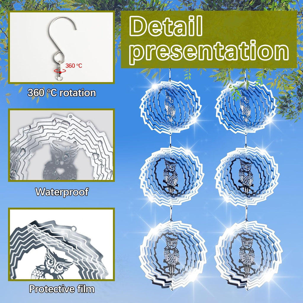 9 PCS Stainless Steel Bird deterrents for Outside,Crow Deterrent,3D Bird Scarer Discs Set Pigeon Deterrent,Bird reflectors to Keep Birds Away Woodpecker Deterrent for House