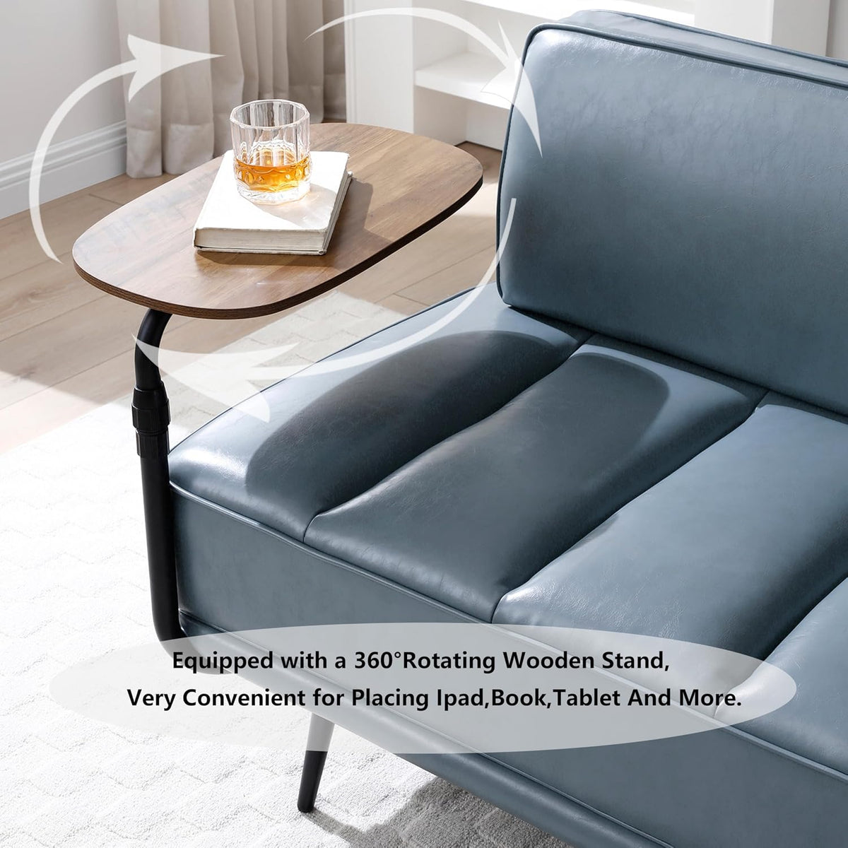 Aoowow PU Leather Ottoman Bench for Living Room,55" Channel Tufetd Small Loveseat Sofa Couch with Adjustable Wooden Stand,Modern Bedroom Benches for Bed End,Entryway,Window.