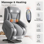 Amopatio Power Lift Recliner Chairs for Elderly Upgraded Living Room Reclining Chairs Indoor Lounge Chairs Single Sofa with Side Pockets and Remote Control for Bedroom