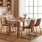 GOTMINSI Dining Chairs Set of 4, 18 Inch Modern Dinner Chairs, Armless Dining Room Chairs with Sturdy Metal Legs and Upholstered Backrest for Kitchen(Dark Brown)