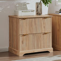30"File Cabinet W/Charging Station, w/Files Hanging Rod for Letter/Legal/A4 | 2 Drawer File Cabinet, Large Tabletop for Printer, Office Wood Printer Cabinets, Oak