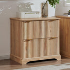 30"File Cabinet W/Charging Station, w/Files Hanging Rod for Letter/Legal/A4 | 2 Drawer File Cabinet, Large Tabletop for Printer, Office Wood Printer Cabinets, Oak