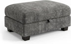 Ottoman Sofa, Modular Sectional Cloud Sofa with Storage Ottoman, Chenille Deep Seat Couch for Living Room, Dark Gray