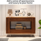 Console Table, 47" Entryway Table with Hidden Storage Cabinets, Adjustable Shelves, Farmhouse Sofa Table for Behind The Couch, Living Room, Hallway, Brown Wood Grain Finish