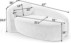 Full Foam Chaise Lounge Chair Indoor, Boucle Upholstered Chaise Lounge Sofa Bed, Right Facing Leisure Cloud Recliner Couches Sleeper Daybed for Living Room