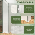 Outsunny 4.6' x 4.7' Portable Greenhouse, Water/UV Resistant Walk-in Small Outdoor Green House with 2 Tier U-Shaped Flower Rack Shelves, Roll Up Door & Windows, White