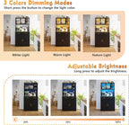 Gurexl 64" Farmhouse Kitchen Pantry with Auto Sensor LED,Storage Cabinets with 2 Outlets for Microwave & USB-C Ports,Hutch Cabinet with Pegboard,2 Cabinet,2 Drawers,1 Large Countertop