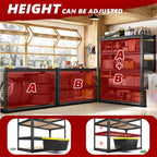 REIBII 2400LBS Storage Shelves 5 Tier Garage Shelving Heavy Duty Adjustable Garage Shelves, Utility Rack Shelf, Shelving Units for Warehouse Pantry Closet, Commercial, 35.5" W x 11.9" D x 72" H, Black