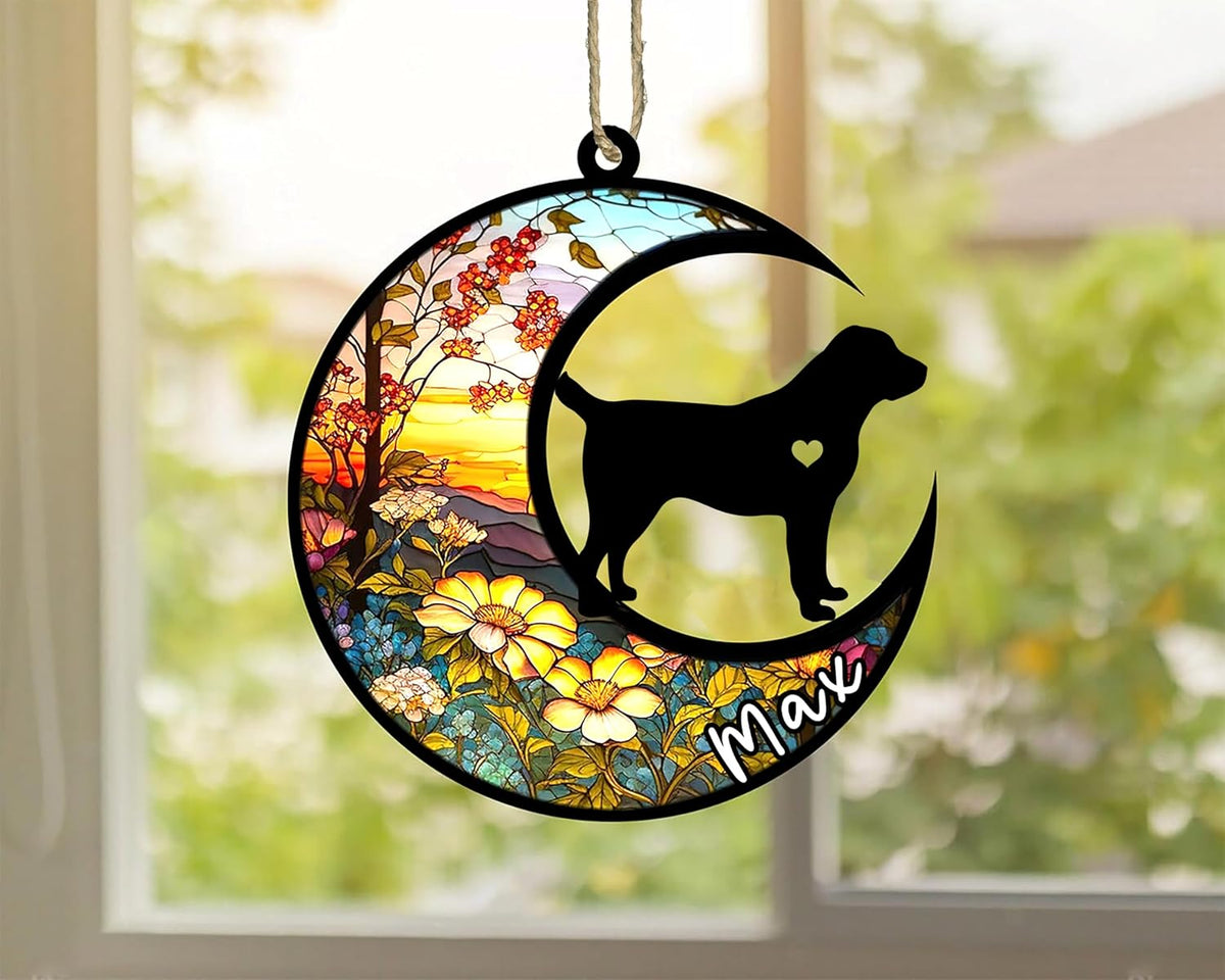 Personalized Dog Memorial, Custom Name Central Asian Shepherd Dog Christmas Ornament with Name, Custom Breeds, Pet Loss Light Catcher, Gifts for Lovers Loss of Pet Sympathy on Mothers Day Christmas