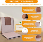 Adjustable Floor Chair with Back Support Foldable Meditation Seat, Coffee | 14-Position Adjust, 330lbs Weight Capacity, Washable Cover, Sturdy Bearings, Ground Seat for Adults, Portable for Meditation