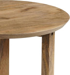 TUP THE URBAN PORT Nina 18.5" Round Handcrafted Side End Table | Natural Brown Mango Wood