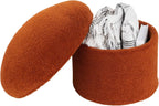 Foldable Mushroom-Shaped Storage Ottoman - Terracotta Color, Polyester Material, Multi-Functional Storage Seat