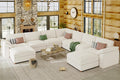 EASE MOOSE Oversized Sectional Modular Sofa,Comfty U Shape Sectional Modern Deep Seat Couch Modular Cloud Couch,White
