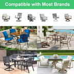Anwenk 4Pack Patio Chair Replacement Parts Fiberglass Spring Plates Rocking Chair Repair Kit for Universal Swivel Rocker Chair Garden Lawn Furniture,5" L x 2.5" W x0.3 H