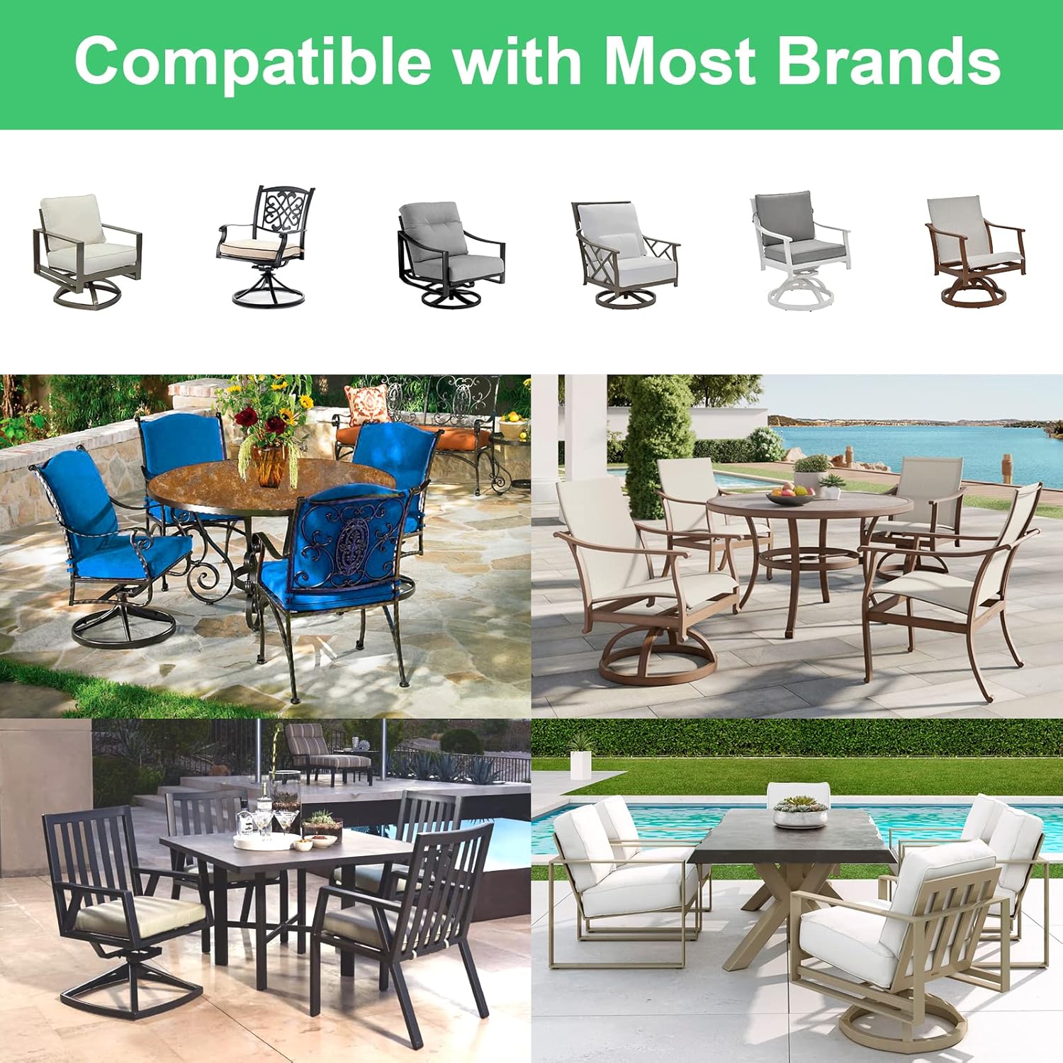 Anwenk 4Pack Patio Chair Replacement Parts Fiberglass Spring Plates Rocking Chair Repair Kit for Universal Swivel Rocker Chair Garden Lawn Furniture,5" L x 2.5" W x0.3 H