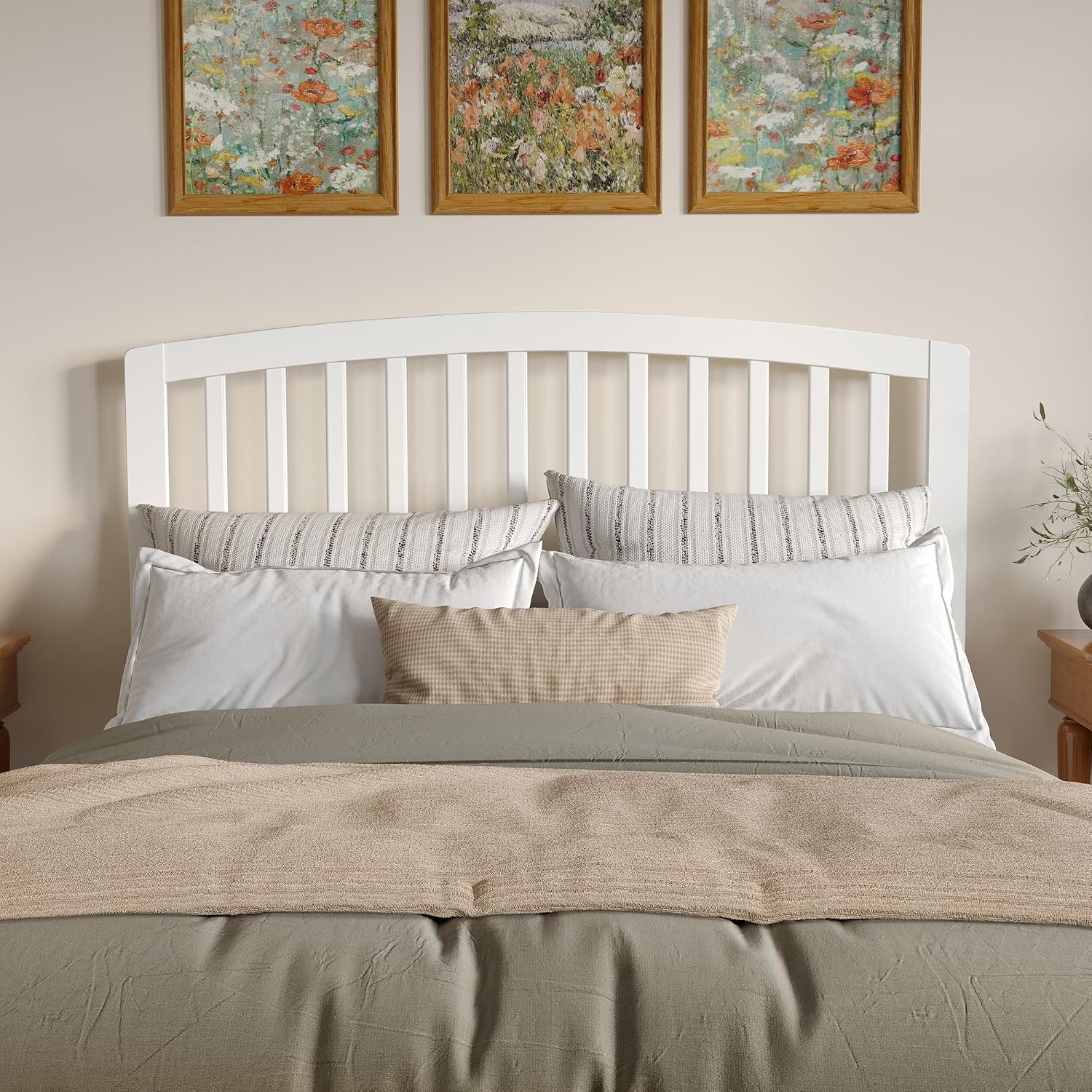 AFI, Richmond Slatted Queen Solid Wood Headboard, White