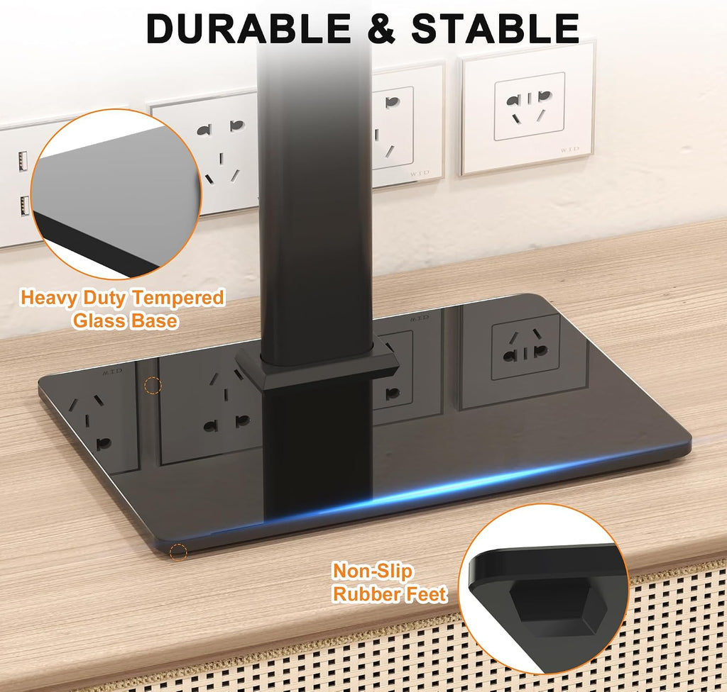XINLEI Universal Swivel TV Stand Base Table Top TV Stand for 17-43 Inch TVs Height Adjustable Monitor Mount Stand, Holds up to 88lbs, Max VESA 200x200mm, TS205
