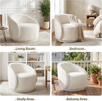 Swivel Accent Chairs Set of 2, 360° Comfy Barrel Swivel Club Armchair, Modern Reading Chair for Living Room, Bedroom, Office, Balcony, Entryway