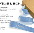 Blue Velvet Ribbon 1'' 25 Yards for Christmas Tree, Gift Wrapping, Flower Bouquet, Wreath Decorations, Bow Making