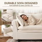 113.4'' Modular Sectional Sofa with Storage Ottoman, Oversized L Shaped Cloud Couch, Modern Comfy Chenille Deep Seat Sleeper Sofa, 4 Seat Convertible Couches for Living Room, Beige
