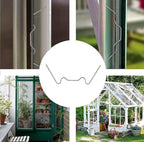 100 PCS Greenhouse Glazing Clips, Stainless Steel W Type Clip, Aluminium Greenhouse Care, W-Wire Green House Fitting
