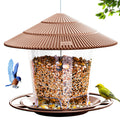 Hanizi Bird Feeder Outdoor Hanging for Wild Bird Seed, Brown